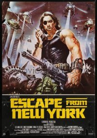 3t043 ESCAPE FROM NEW YORK Lebanese 1981 John Carpenter, different art of Kurt Russell by Casaro!