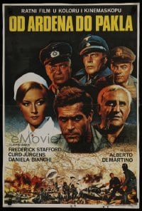 3t074 DIRTY HEROES Yugoslavian 19x28 1969 Dalle Ardenne all'inferno, Frederick Stafford, Jurgens!