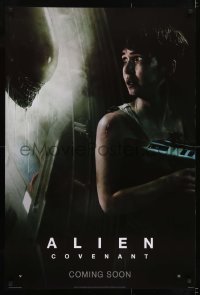 3w035 ALIEN COVENANT style E int'l teaser DS 1sh 2017 Ridley Scott, Waterston and the creature!