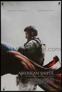 3w046 AMERICAN SNIPER int'l advance DS 1sh 2014 December style, Eastwood, Cooper as Chris Kyle!