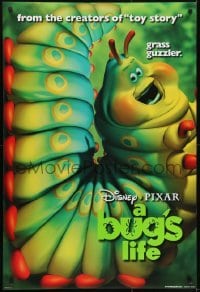 3w150 BUG'S LIFE teaser DS 1sh 1998 Walt Disney, Pixar CG cartoon, giant caterpillar!