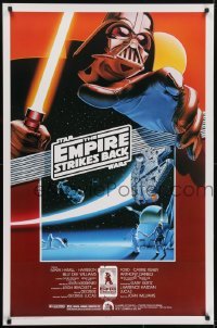 3w254 EMPIRE STRIKES BACK style A Kilian 1sh R1990 George Lucas sci-fi classic, cool artwork by Tom Jung!