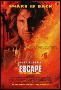 3w259 ESCAPE FROM L.A. int'l advance 1sh 1996 John Carpenter, Russell is back as Snake Plissken!