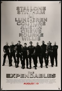 3w261 EXPENDABLES advance DS 1sh 2010 Sylvester Stallone, Jason Statham, Jet Li, image of top cast!