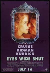 3w265 EYES WIDE SHUT advance DS 1sh 1999 Kubrick, Tom Cruise & Nicole Kidman reflected in mirror!