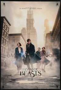 3w269 FANTASTIC BEASTS & WHERE TO FIND THEM teaser DS 1sh 2016 Yates, J.K. Rowling, Ezra Miller!