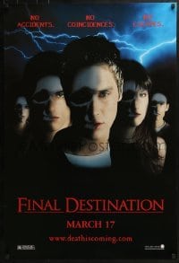 3w287 FINAL DESTINATION teaser 1sh 2000 Devon Sawa, Ali Larter, cool horror image!