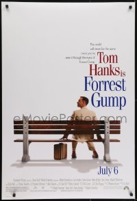3w299 FORREST GUMP advance DS 1sh 1994 Tom Hanks sits on bench, Robert Zemeckis classic!