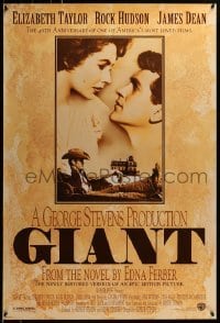 3w323 GIANT DS 1sh R1996 James Dean, Elizabeth Taylor, Rock Hudson, directed by George Stevens!