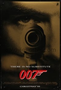 3w340 GOLDENEYE advance DS 1sh 1995 Pierce Brosnan as James Bond 007, cool gun & eye close up!