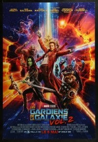 3w363 GUARDIANS OF THE GALAXY VOL. 2 int'l French language advance DS 1sh 2017 different cast image!