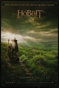 3w392 HOBBIT: AN UNEXPECTED JOURNEY teaser DS 1sh 2012 cool image of Ian McKellen as Gandalf!