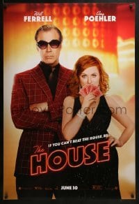 3w400 HOUSE teaser DS 1sh 2017 great image of Will Ferrell and Amy Poehler holding poker cards!