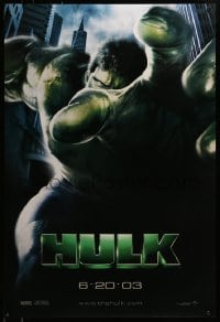 3w402 HULK teaser DS 1sh 2003 Ang Lee directed, Eric Bana as Bruce Banner, Marvel comics!