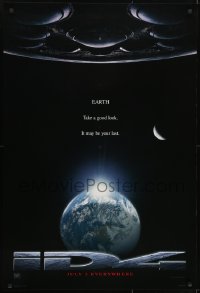 3w420 INDEPENDENCE DAY style B teaser 1sh 1996 great image of enormous alien ship over Earth!