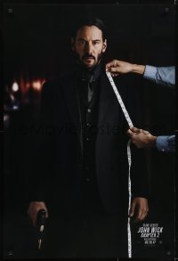 3w460 JOHN WICK CHAPTER 2 teaser DS 1sh 2017 Keanu Reeves in the title role with gun being measured!
