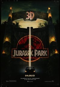 3w469 JURASSIC PARK teaser DS 1sh R2013 Steven Spielberg, Richard Attenborough re-creates dinosaurs!