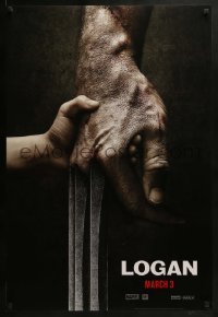 3w531 LOGAN style A revised teaser DS 1sh 2017 Jackman in the title role as Wolverine, claws out!