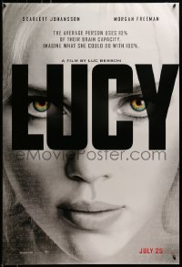 3w548 LUCY teaser DS 1sh 2014 July style, cool image of Scarlett Johansson in the title role!