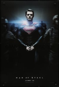 3w560 MAN OF STEEL teaser DS 1sh 2013 Henry Cavill in the title role as Superman handcuffed!