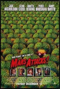 3w562 MARS ATTACKS! int'l advance 1sh 1996 directed by Tim Burton, great image of brainy aliens!
