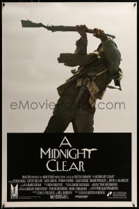 3w579 MIDNIGHT CLEAR 1sh 1992 Peter Berg, Dillon, Ethan Hawke, image of soldier on the attack!