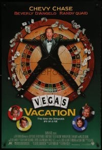 3w620 NATIONAL LAMPOON'S VEGAS VACATION 1sh 1997 great image of Chevy Chase on roulette wheel!