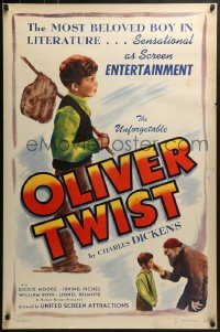 3w637 OLIVER TWIST 1sh R1945 Dickie Moore in a completely forgotten Dickens adaptation!