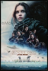 3w745 ROGUE ONE advance DS 1sh 2016 Star Wars Story, Felicity Jones, top cast montage, Death Star!