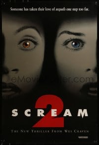 3w763 SCREAM 2 teaser 1sh 1997 Wes Craven directed, Neve Campbell, Courteney Cox