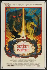 3w768 SECRET OF NIMH 1sh 1982 Don Bluth, cool mouse fantasy cartoon artwork by Tim Hildebrandt!