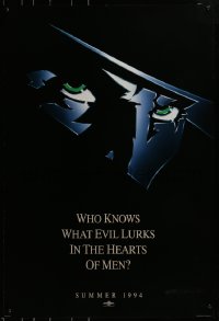 3w775 SHADOW teaser 1sh 1994 Alec Baldwin knows what evil lurks in the hearts of men!