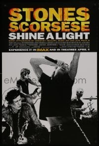 3w783 SHINE A LIGHT advance DS 1sh 2008 Scorsese's Rolling Stones documentary, cool b/w image!