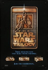 3w842 STAR WARS TRILOGY 1sh 1997 George Lucas, Empire Strikes Back, Return of the Jedi!