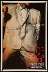 3w847 STOP MAKING SENSE 1sh 1984 Jonathan Demme, Talking Heads, close-up of David Byrne's suit!