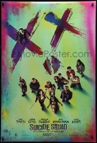 3w855 SUICIDE SQUAD teaser DS 1sh 2016 Smith, Leto as the Joker, Robbie, Kinnaman, cool cast image!