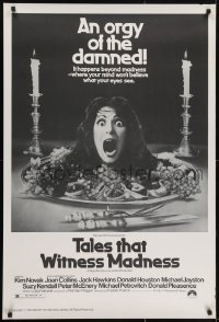 3w864 TALES THAT WITNESS MADNESS 1sh 1973 wacky screaming head on food platter horror image!