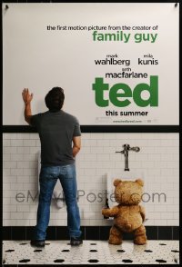 3w872 TED teaser DS 1sh 2012 Seth MacFarlane, wacky image of Mark Wahlberg & teddy bear in bathroom!