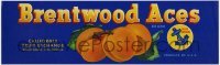 3x132 BRENTWOOD ACES 4x12 crate label 1950s California Fruit Exchange, great art of apricots!