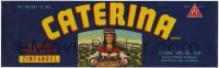 3x134 CATERINA 4x13 crate label 1950s selected juice grapes for zinfandel, from Lodi, California!