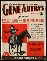 3x195 GENE AUTRY 9x12 song book 1934 Famous Cowboy Songs and Mountain Ballads Book No. 2