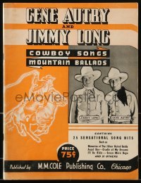 3x196 GENE AUTRY 9x12 song book 1935 Gene Autry and Jimmy Long Cowboy Songs Mountain Ballads!