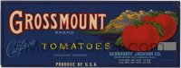 3x149 GROSSMOUNT 5x13 crate label 1940s fresh tomatoes from Los Angeles, California!
