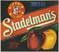 3x179 STADELMAN'S 9x10 crate label 1950s one bushel of apples from Hood River, Oregon!