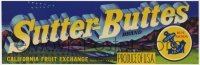 3x183 SUTTER-BUTTES 4x11 crate label 1970s from the California Fruit Exchange of Yuba City!