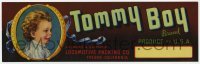 3x185 TOMMY BOY BRAND 4x13 crate label 1940s from the Locomotive Packing Co. of Fresno, California!