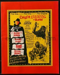 3x593 CHILLER CARNIVAL OF BLOOD pressbook 1970s the best horror shock show you will ever see!