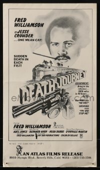 3x613 DEATH JOURNEY pressbook 1975 Fred Williamson, cool train and gun artwork design by Joe Smith!