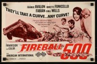 3x643 FIREBALL 500 pressbook 1966 Frankie Avalon & Annette Funicello, cool stock car racing art!
