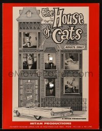 3x699 HOUSE OF CATS pressbook 1966 sexy images of women in windows, cool art of house & car!